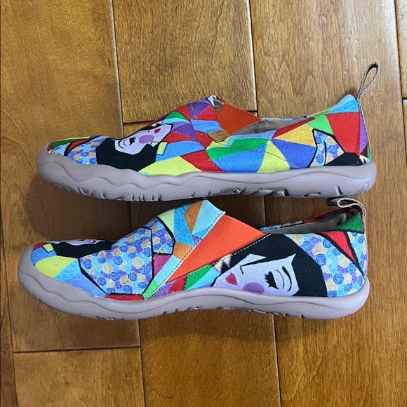 UNI Rainbow Girl Toledo Shoes Size 8.5 Ortholite Slip-On Painted Comfort Artsy - Picture 4 of 11